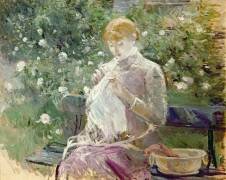 Pasie sewing in Bougival's Garden (Berthe Morisot) - Muzeo.com