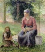 Peasant Woman and her Little Girl (Camille Pissarro) - Muzeo.com