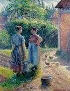 Peasant Women Chatting at Eragny (Camille Pissarro) - Muzeo.com