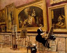 Peintre copiant un Murillo au musée du Louvre (Louis Béroud) - Muzeo.com