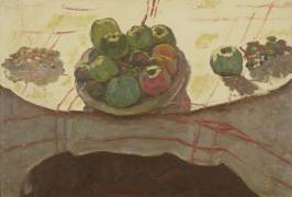 Plate of apples on a table (Pierre Bonnard) - Muzeo.com