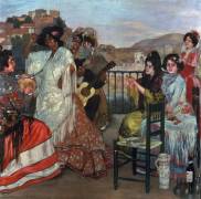 Playing guitar on the balcony (Ignacio Zuloaga y Zabaleta) - Muzeo.com