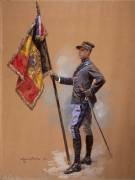 Porte-étendard belge (lieutenant d'infanterie de ligne), 1914 (Maurice Henri Orange) - Muzeo.com
