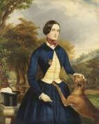 Portrait de femme en amazone avec son chien (Ferdinand Georg Waldmüller) - Muzeo.com