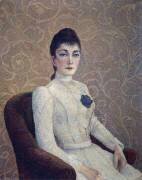 Portrait de jeune fille à la robe blanche (Albert Dubois-Pillet) - Muzeo.com