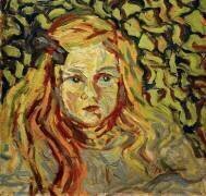 Portrait of a Child : Little Blond Girl with a Ribbon on her Hair (Ernst Ludwig Kirchner) - Muzeo.com