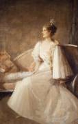 Portrait of a Lady seated on a Sofa (John Lavery) - Muzeo.com