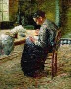 Portrait of the Artist's Mother Sewing (Charles Angrand) - Muzeo.com