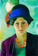 Portrait of the artist's wife with a hat (August Macke) - Muzeo.com