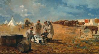 Rainy Day in Camp (Winslow Homer) - Muzeo.com
