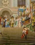 Reception of Louis 2 de Bourbon Conde said the Grand Conde by King Louis 14 a Versailles in 1674 (Jean-Léon Gérôme) - Muzeo.com