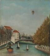 River Scene with Balloon (Henri Rousseau) - Muzeo.com