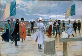 Scène de visite officielle de Nicolas II, bord de mer (Charles Morel) - Muzeo.com