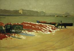 Seine Riverbank with a Pile of Red Sand (Félix Vallotton) - Muzeo.com