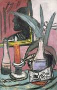 Self portrait in a large mirror with candle (Max Beckmann) - Muzeo.com
