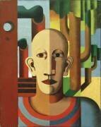 Self-portrait in front of trees and chimneys (Heinrich Hoerle) - Muzeo.com