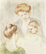 Smiling Baby with Two Girls (Mary Cassatt) - Muzeo.com