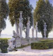 Square with Caryatids in the Grounds of the Villa Farnese (Adolf Heinrich Hansen) - Muzeo.com