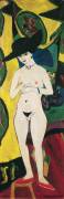 Standing Nude with Hat (Ernst Ludwig Kirchner) - Muzeo.com