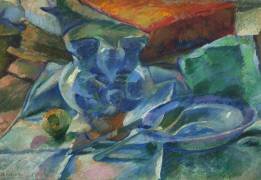 Still Life of Faience, Ustensiles and Fruits (Umberto Boccioni) - Muzeo.com