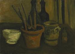 Still Life with Brushes in a Flowerpot (Vincent van Gogh) - Muzeo.com