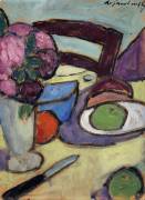 Still Life with Chair and Bouquet (Alexej von Jawlensky) - Muzeo.com
