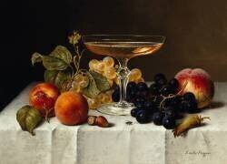 Still Life with Fruit and Glass of Champagne (Emilie Preyer) - Muzeo.com