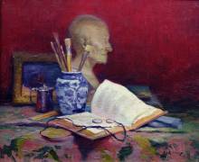 Still Life with Head of Voltaire (Jules Ernest Renoux) - Muzeo.com