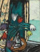 Still Life with Tulips and Sea View (Max Beckmann) - Muzeo.com