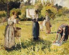 Study of Washers at Eragny (Camille Pissarro) - Muzeo.com