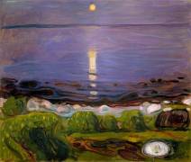 Summer Night on the Beach : Nocturnal Landscape in North Europe (Edvard Munch) - Muzeo.com