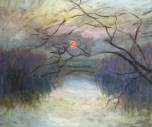 Sunset on the Seine at Vétheuil (Claude Monet) - Muzeo.com