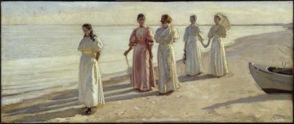 Sur la plage de Skagen (Michael Peter Ancher) - Muzeo.com