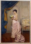 Sweet Ticket A Young Woman Reads A Love Letter From An Admirer With A Bouquet Of Flowers (Auguste Toulmouche) - Muzeo.com