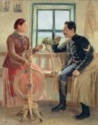 Talk at the Spinning Wheel (Vasilev Mikhail Nikolaevich) - Muzeo.com
