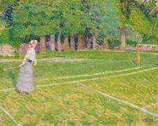 Tennis at Hertingfordbury (Spencer Frederick Gore) - Muzeo.com