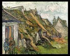 Thatched Cottages in Chaponval (Vincent van Gogh) - Muzeo.com