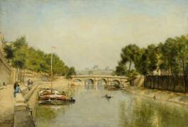 The Banks of the Seine in Spring (Stanislas Victor Edouard...) - Muzeo.com