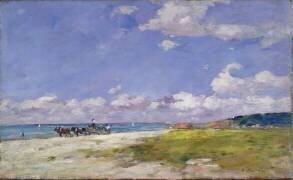 The Beach at Trouville (Eugène Boudin) - Muzeo.com
