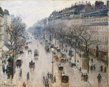 The Boulevard Montmartre on a Winter Morning (Camille Pissarro) - Muzeo.com