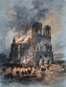 The burning Reims Cathedral (Gustave Fraipont) - Muzeo.com