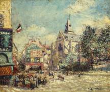 The Church of Saint Medard and the Mouffetard Road in Paris (Gustave Loiseau) - Muzeo.com
