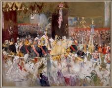 The Coronation of Emperor Nicholas II in the Assumption Cathedral (Constantin Makovski) - Muzeo.com