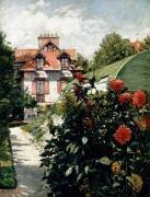 The Dahlilas, Garden at Petit-Gennevilliers (Gustave Caillebotte) - Muzeo.com