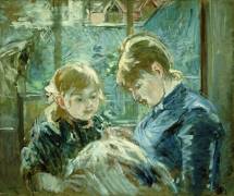 The Dressmaking Lesson (Berthe Morisot) - Muzeo.com