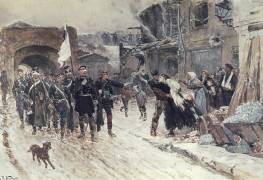 The Entrance into Belfort of the German Commander Bearing the Flag of Truce (Alphonse de Neuville) - Muzeo.com