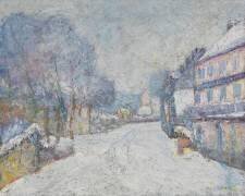 The entrance to Besse-en-Chandesse, Auvergne (Snow effect) (Vladimir de Terlikowski) - Muzeo.com