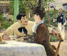 The Garden of Pere Lathuille (Edouard Manet) - Muzeo.com