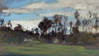 The Meadow lined with trees (Claude Monet) - Muzeo.com