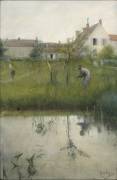 The Old Man and the Nursery Garden (Carl Larsson) - Muzeo.com